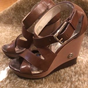 Michael Kors Brown strappy wedge sandle